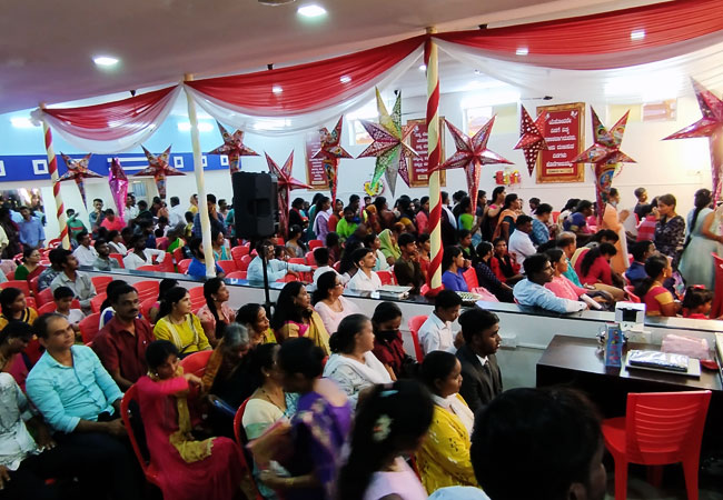 Grace Ministry Celebrates Christmas 2022 with grandeur at Prayer Centre in Valachil, Mangalore on Dec 16, Friday 2020. People from different parts of Karnataka joined the Christmas prayer service in thanking Lord Jesus Christ.